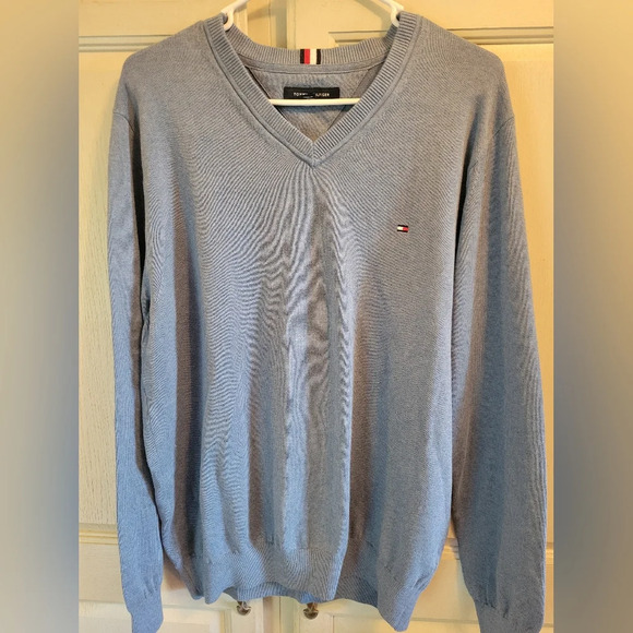 Tommy Hilfiger Baby Blue V-neck Sweater - Picture 1 of 4